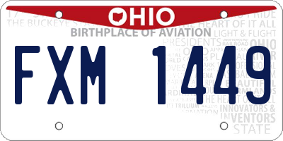 OH license plate FXM1449