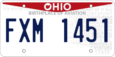 OH license plate FXM1451