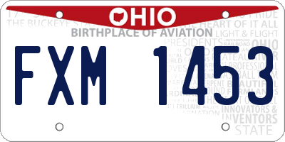 OH license plate FXM1453