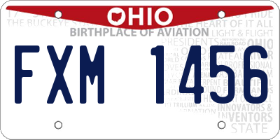 OH license plate FXM1456