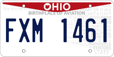 OH license plate FXM1461