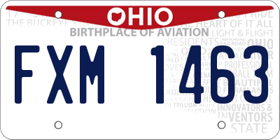 OH license plate FXM1463
