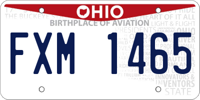 OH license plate FXM1465