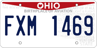 OH license plate FXM1469