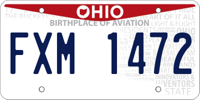 OH license plate FXM1472
