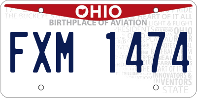 OH license plate FXM1474