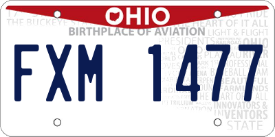 OH license plate FXM1477