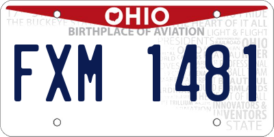 OH license plate FXM1481