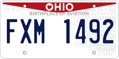 OH license plate FXM1492