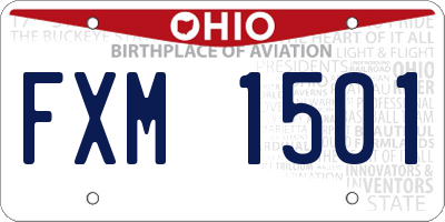 OH license plate FXM1501