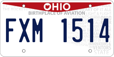 OH license plate FXM1514