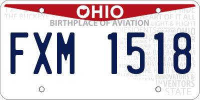 OH license plate FXM1518