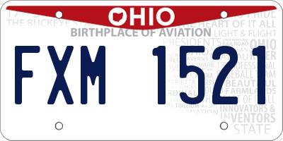 OH license plate FXM1521
