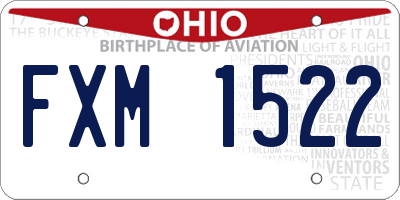 OH license plate FXM1522