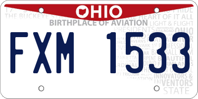 OH license plate FXM1533