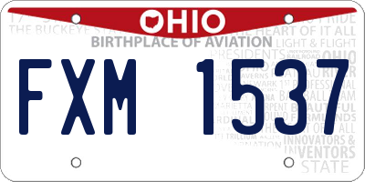 OH license plate FXM1537