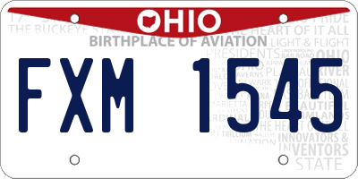 OH license plate FXM1545
