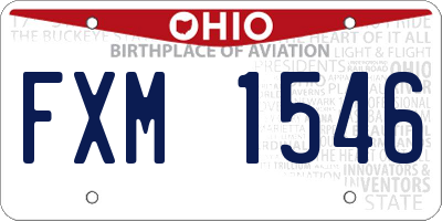 OH license plate FXM1546