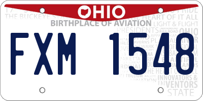 OH license plate FXM1548