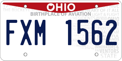 OH license plate FXM1562