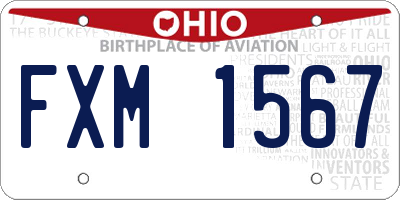 OH license plate FXM1567