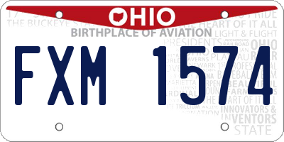 OH license plate FXM1574