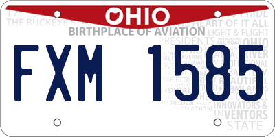 OH license plate FXM1585
