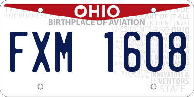 OH license plate FXM1608