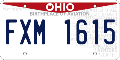 OH license plate FXM1615