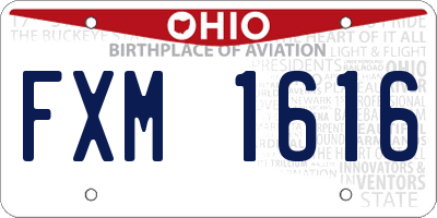 OH license plate FXM1616