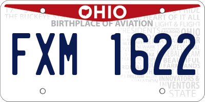 OH license plate FXM1622
