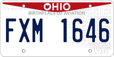 OH license plate FXM1646