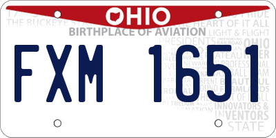OH license plate FXM1651