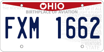 OH license plate FXM1662