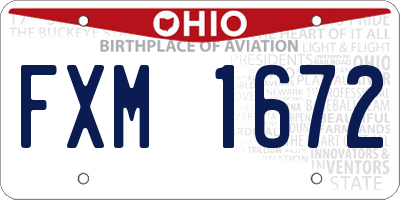 OH license plate FXM1672