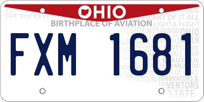 OH license plate FXM1681