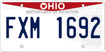 OH license plate FXM1692
