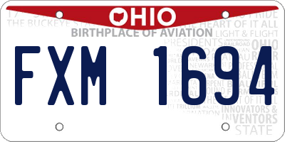 OH license plate FXM1694