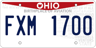 OH license plate FXM1700