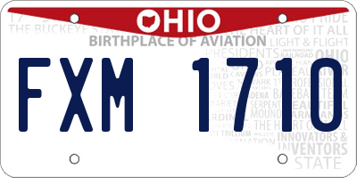 OH license plate FXM1710