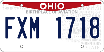 OH license plate FXM1718