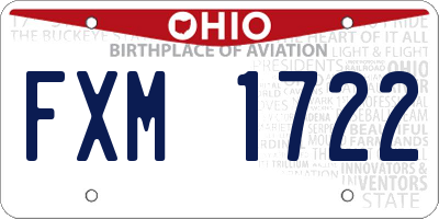 OH license plate FXM1722