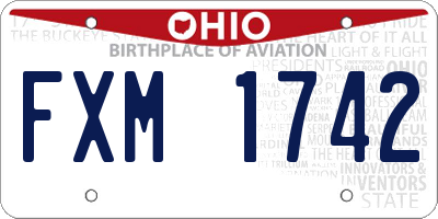 OH license plate FXM1742