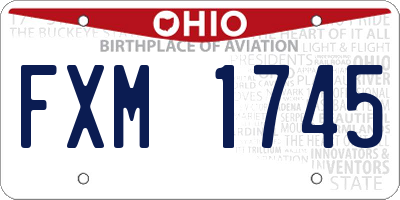 OH license plate FXM1745