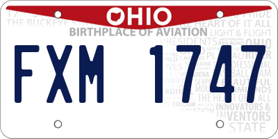 OH license plate FXM1747