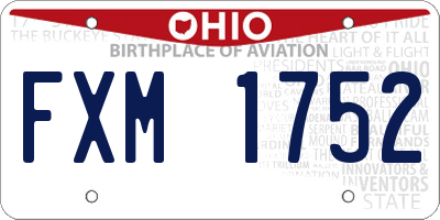 OH license plate FXM1752