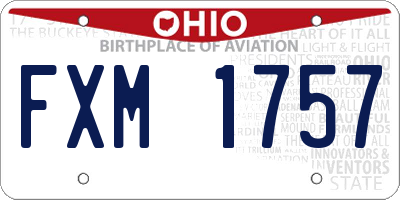 OH license plate FXM1757