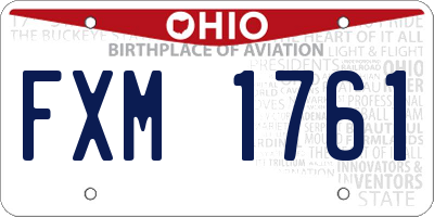 OH license plate FXM1761