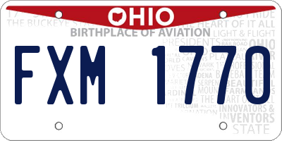 OH license plate FXM1770