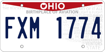 OH license plate FXM1774